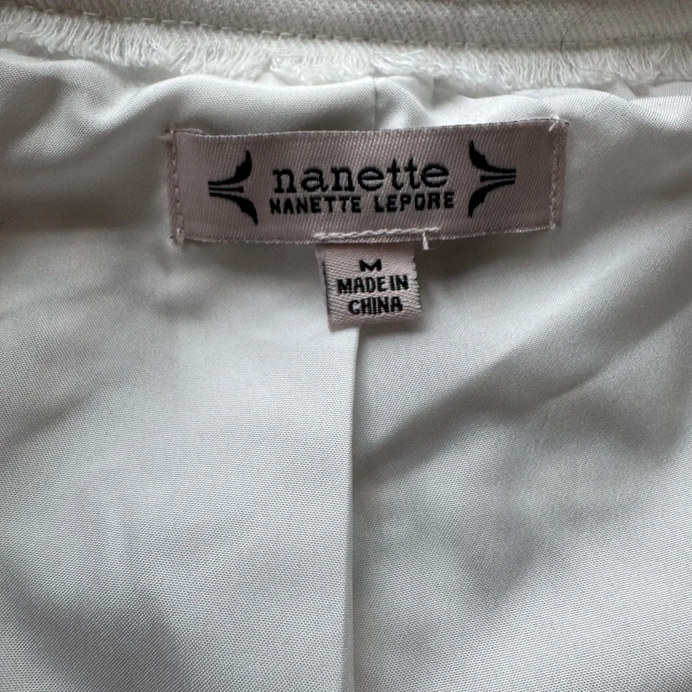 Nanette Lepore Tweed Blazer in White and Blue - Picture 7 of 8